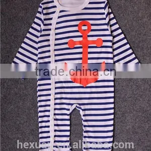 Organic Cotton Long Sleeves Baby Clothes Romper Baby Jumper Wholesale Spring Autumn Infant Boy Striped Long Sleeve thumbnail-3