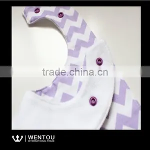 Wholesale Embroidered Seersucker Chevron Baby Bib thumbnail-6