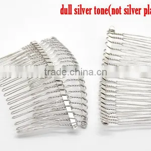 Hot Sell Professional 10PCs/pack Silver Tone Comb Shape Hair Clips thumbnail-1