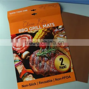 Non-stick Copper Grill Baking Mat BBQ Grill Mat Fireproof Charcoal Yoshi Bbq Grill Mat thumbnail-3
