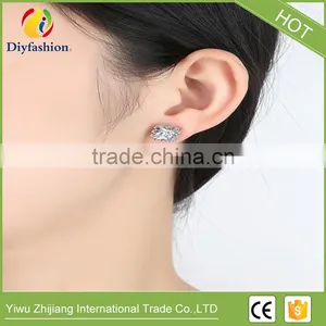 Fashion Jewelry Colorful Hollow Square Cubuic Zircon Stud Earring thumbnail-6