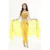 Yellow Chiffon Belly Dance Practice Costumes With Golden Coins , Belly Dancing Wear thumbnail-1