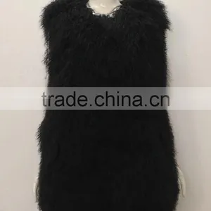 YR545 Basic Style Real Mongolia Fur Vest Lots of Colors Tibet Lamb Fur Gilet thumbnail-2