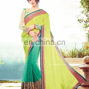 Indian Bollywood Embroidered Saree | Shari | Sari for Women thumbnail-1