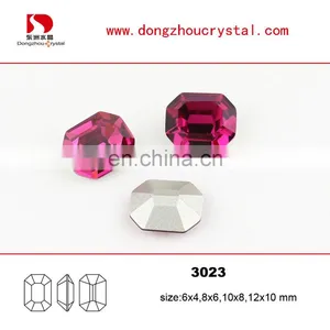 Nice Color Fuchsia Crystal Oval Fancy Loose Stone Beads thumbnail-1