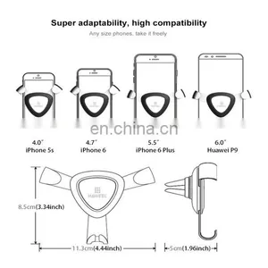 HAWEEL Triangle Design Universal Car Air Vent Phone Holder Mount for Huawei and Other Brands thumbnail-6