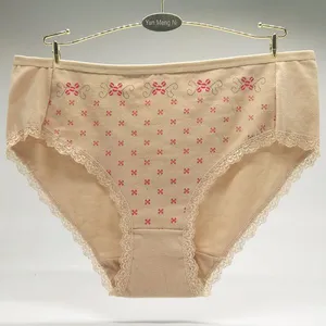 Yun Meng Ni Sexy Underwear Soft Lace Trim Ladies Briefs Big Size XXL XXXL XXXXL Cotton Women Panties thumbnail-2