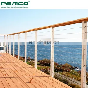 Outdoor Deck Powder Coating 316 Stainless Steel Black Staircase Designs Cable Railing Kit System thumbnail-6
