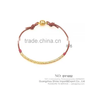 Guangzhou Jewelry Wholesale Brass Leather Rope Bangles Copper Magnetic Clasp Bracelet for Girl thumbnail-1