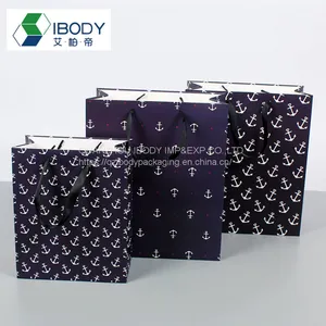 Custom Black White Brown Packaging Gift Bag Kraft Paper Shopping Bag With Wide Rope Handle and Your Own Logo thumbnail-5