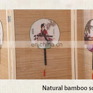4 Panels Bamboo Room Dividers Chinese Antique Style Wood Room Divider Decorative Interior Screens & Room Dividers thumbnail-4