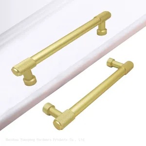 T Bar Pegangan Lemari Dapur Pegangan Tarik Hitam Furnitur Perangkat Keras Knurled Pegangan Laci thumbnail-1