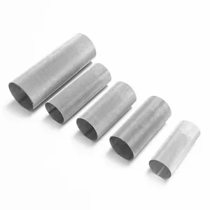 5 25 50 100 150 200 Micron SS 316 304 Stainless Steel Round Cylinder Screen Wire Mesh Filter Tubes thumbnail-3