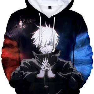 Gojo Satoru Hoodie Anime JJK Hoodie Gojo Costume Multi 3D Printed Sweater Cosplay for Men thumbnail-1