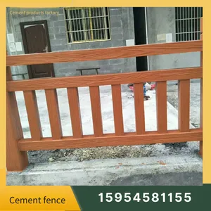 Cement Wood Grain Imitation Guardrail, River Channel Protection Fence, Concrete Precast Component Processing, Lujing Building Materials thumbnail-3