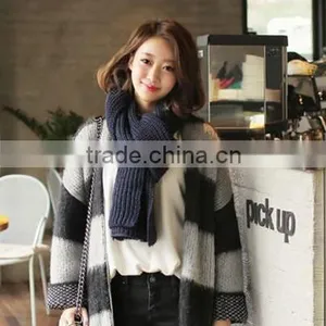 New Korea Fashion Winter Plain Acrylic Crochet Unisex Woman Man Ladies Knitted Scarf thumbnail-3