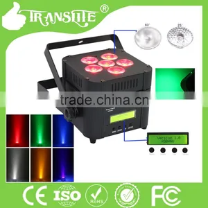 2015 Wireless DMX 6pcs 6in1 RGBWA+UV PAR Lights for Decoration thumbnail-1