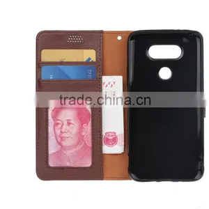 MMT Litchi Grain Wallet Leather Flip Case for LG G5 Photo Frame Holder Leather Case With Card Slot for LG G5 thumbnail-4
