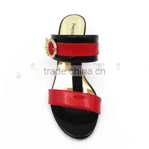 New Fashion Wedge Heel pu Slipper for Lady thumbnail-3