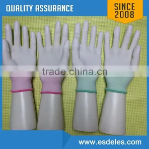 Hot Sale ESD Clean Fabric pu Dotted Safety Glove thumbnail-1