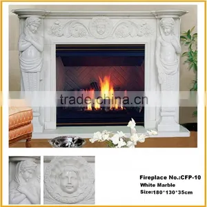 Home Decoration White Marble Fireplace Mantel Decor thumbnail-1