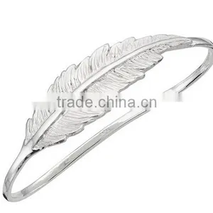 2015Fashion Gold Feather Hand Cuff Bangle thumbnail-3