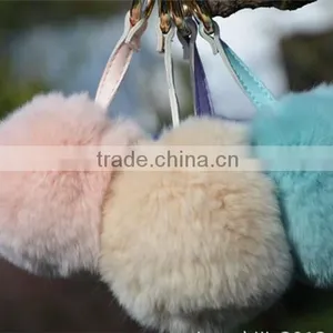 New Arrival Big Soft Rabbit Fur Ball Key Chain thumbnail-3