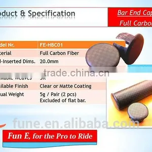 3K Clear Coating Bicycle Carbon Handlebar End Cap thumbnail-3