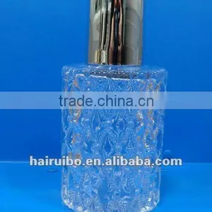 150ml Cylinder Embossed Reed Diffuser Glass Bottle With Silver Cap thumbnail-1