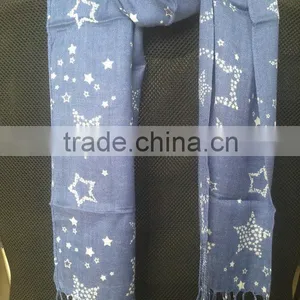 Viscose Pompom Printing Fashion Custom-made OEM Scarf for Promotion thumbnail-2