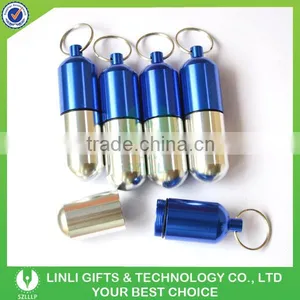Oem Logo Promotional Gift Metal Pill Box Keyring thumbnail-1
