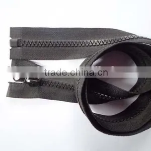 5# Plastic Derlin Zipper Open End Zipper With Auto Lock Thumb Slider Garment Zipper thumbnail-1