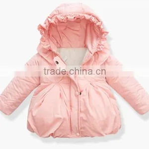 2015 Latest Design Baby Girls Winter Hooded Jacket thumbnail-2