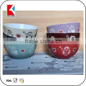 China Factory Promotional Custom Logo Printed Ceramic Cereal Soup Bowl Wholesale thumbnail-1