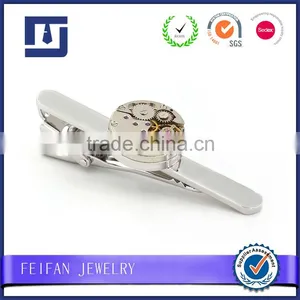 High Quality Tie Clips Jewelry Type Silver Plating Watch Movement Cufflinks thumbnail-3