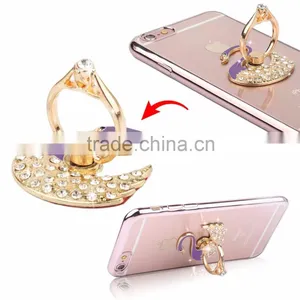 Samco Luxury Updated Re-Usable Metal Stainless Phone & Tablet Anti Drop Ring Stand Holder With Diamonds for Any Smartphones thumbnail-3