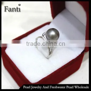 Nature Sea Pearl Price Natural Pearl Moon Ring Real 925 Silver Ring thumbnail-1