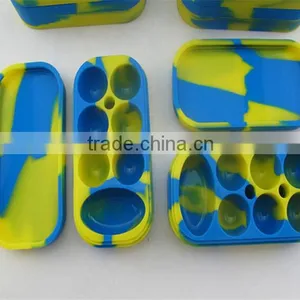 6+1 Silicone Container,Multi Color Non Stick Silicone Container Concentrate Oil,square Silicone Jars Dab Wax Container thumbnail-1