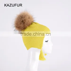Wholesale Winter Baby Teenager Knit Earlap Beanie Hat With Tassles KZ160092 thumbnail-1