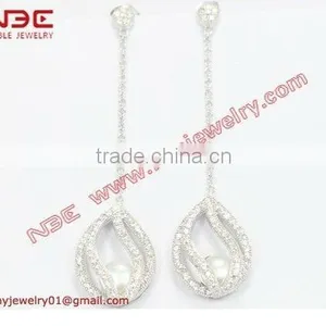Artisan Crafted Fashion 925 Silver Long Dangle Earrings Jewelry, Quality Rhodium Plated High Shine Finish Best Selling Jewelry thumbnail-1