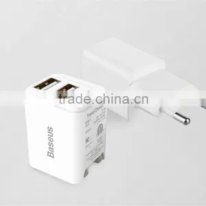 Original BASEUS 2.4A Moblie Phone Charger Universal Quick Charging Adapter Dual USB Output Travel Charger With US /EU Plug thumbnail-2