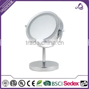 6 Inch Lighted Table Makeup Mirror in Round Shape thumbnail-1