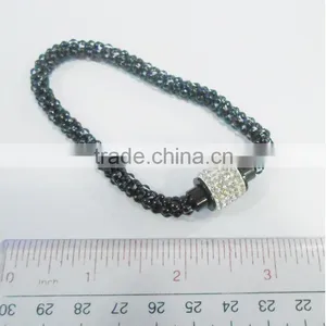 Stainless Steel Magnet Bracelet With Crystal Charm thumbnail-1