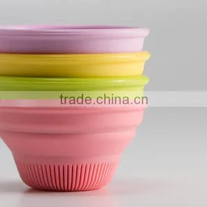 Kitchenware BPA Free Non-toxic Folding Design Silicone Baby Bowl thumbnail-5