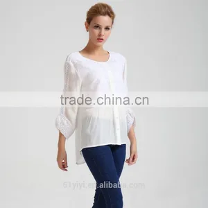 Women Crochet Front Opened Buttoned Shirt thumbnail-2