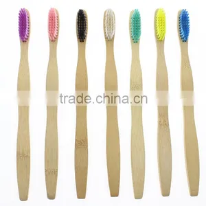 High Quality Colorful Charcoal Wholesale Wooden Bamboo Toothbrush thumbnail-5