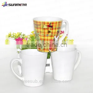 Sunmeta Hot Sale 12oz Conical Ceramic White Sublimation Mug thumbnail-2