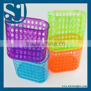 Trade Assurance Plastic Suction Cup Bathroom Basket /holders/shelf/PLASTIC BASKET Bathroom Basket With Handle thumbnail-3