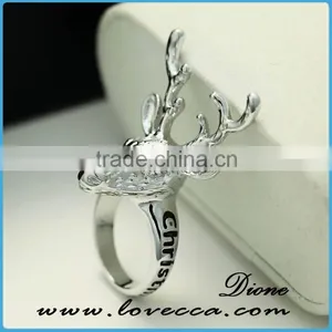New Design Personalized Punk Silver Dear Rings Classic Fashion Christmas Rings thumbnail-1