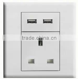Hot Sales Dual USB Charging Wall Outlet UK Socket Creative With Mobile Phone Bracket 2.1 A British Gauge Socket Panel thumbnail-2